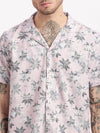 Men Abstract Cuban Collar Pink Co-Ords Set-Cyril-2489-Pink