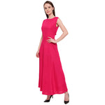 Aawari Rayon Plain Gown For Girls and Women Pink-AM086-Pink