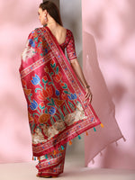 Saree Mall Women's  Blend Red Printed Designer Saree With Blouse Piece-DARIA2004