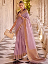 Saree Mall Women's  Blend Mauve Woven Design Designer Saree With Blouse Piece-DELICTE450002