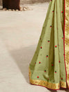 Saree Mall Women's Chiffon Light Green Embellished Designer Saree With Blouse Piece-DHAGA1005