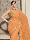 Saree Mall Women's Chiffon Orange Embellished Designer Saree With Blouse Piece-DHAGA1007