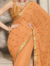 Saree Mall Women's Chiffon Orange Embellished Designer Saree With Blouse Piece-DHAGA1007