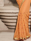 Saree Mall Women's Chiffon Orange Embellished Designer Saree With Blouse Piece-DHAGA1007