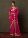 Saree Mall Women's Georgette Pink Embellished Designer Saree With Blouse Piece-DHNIYA352