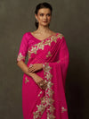 Saree Mall Women's Georgette Pink Embellished Designer Saree With Blouse Piece-DHNIYA352