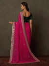 Saree Mall Women's Georgette Pink Embellished Designer Saree With Blouse Piece-DHNIYA472