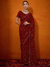 Saree Mall Women's Chiffon Red Embellished Designer Saree With Blouse Piece-DHNIYA634B