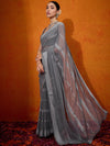 Saree Mall Women's Chiffon Grey Embellished Designer Saree With Blouse Piece-DHNIYA651