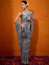 Saree Mall Women's Chiffon Grey Embellished Designer Saree With Blouse Piece-DHNIYA651