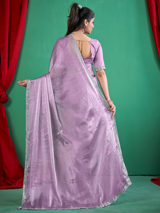 Saree Mall Women's Chiffon Mauve Embellished Designer Saree With Blouse Piece-DHNIYA661A