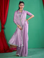 Saree Mall Women's Chiffon Mauve Embellished Designer Saree With Blouse Piece-DHNIYA661A