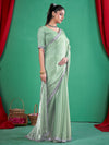 Saree Mall Women's Chiffon Light Green Embellished Designer Saree With Blouse Piece-DHNIYA661B