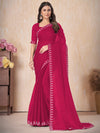 Saree Mall Women's Chiffon Pink Embellished Designer Saree With Blouse Piece-DHNIYA668A