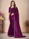 Saree Mall Women's Chiffon Magenta Embellished Designer Saree With Blouse Piece-DHNIYA668C