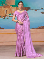 Saree Mall Women's Chiffon Mauve Embellished Designer Saree With Blouse Piece-DHNIYA681A