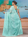 Saree Mall Women's Chiffon Light Blue Embellished Designer Saree With Blouse Piece-DHNIYA681D