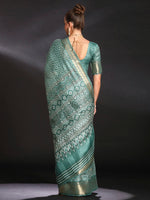 Saree Mall Women's Art  Sea Green Printed Designer Saree With Blouse Piece-DIAMNDCK01B