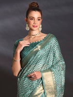 Saree Mall Women's Art  Sea Green Printed Designer Saree With Blouse Piece-DIAMNDCK01B