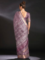 Saree Mall Women's Art  Mauve Printed Designer Saree With Blouse Piece-DIAMNDCK01D