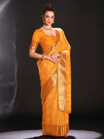 Saree Mall Women's Art  Yellow Printed Designer Saree With Blouse Piece-DIAMNDCK02A