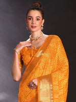 Saree Mall Women's Art  Yellow Printed Designer Saree With Blouse Piece-DIAMNDCK02A