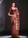 Saree Mall Women's Art  Burgundy Printed Designer Saree With Blouse Piece-DIAMNDCK02B