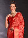 Saree Mall Women's Art  Red Printed Designer Saree With Blouse Piece-DIAMNDCK02D