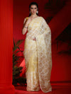 Saree Mall Women's Organza Yellow Embellished Designer Saree With Blouse Piece-DIANA5102