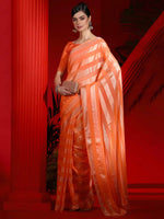 Saree Mall Women's Chiffon Orange Embellished Designer Saree With Blouse Piece-DIANA5301