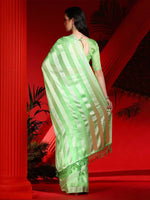 Saree Mall Women's Chiffon Light Green Embellished Designer Saree With Blouse Piece-DIANA5302