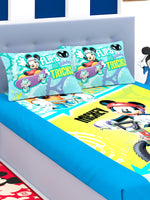 Disney Mickey's Flips & Tricks Mickey Mouse Cotton Double Bedsheet Set- King Size-DIS-03-171-D