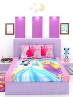 Disney Princess Believe In Friendship Cotton Double Bedsheet Set- King Size-DIS-03-177-D