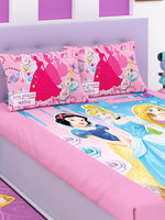 Disney Princess Believe In Friendship Cotton Double Bedsheet Set- King Size-DIS-03-177-D