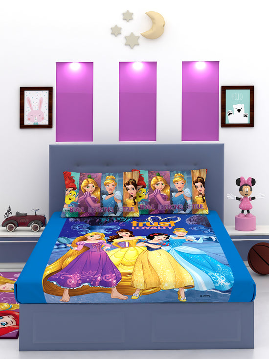 Athom Living Disney Frozen Make Your Own Magic Pink Cotton Double Bedsheet Set- King Size-DIS-03-178-D