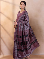 Saree Mall Women's Dola  Violet Printed Designer Saree With Blouse Piece-DOLA200A