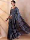 Saree Mall Women's Dola  Grey Printed Designer Saree With Blouse Piece-DOLA200C