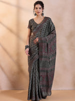 Saree Mall Women's Dola  Grey Printed Designer Saree With Blouse Piece-DOLA201B