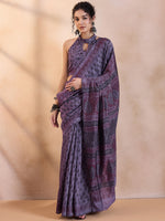 Saree Mall Women's Dola  Mauve Printed Designer Saree With Blouse Piece-DOLA201C