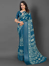 Saree Mall Women's Dola  Teal Blue Printed Designer Saree With Blouse Piece-DOLALX01B