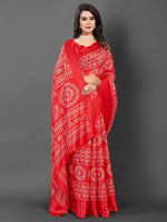 Saree Mall Women's Dola  Red Printed Designer Saree With Blouse Piece-DOLALX06E