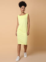 Women Solid T-shirt Yellow Dress-DQ-17-401-Yellow