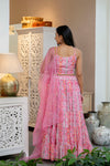 Women Chanderi Printed Lehenga Choli-LC Pink Boota Strap