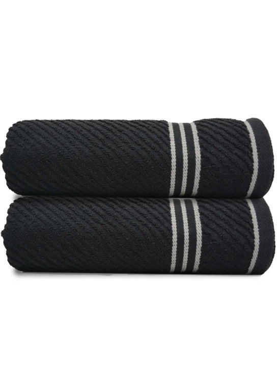 Athom Living Diagonal Stripe Terry Towel Pack of 2-DST-AA