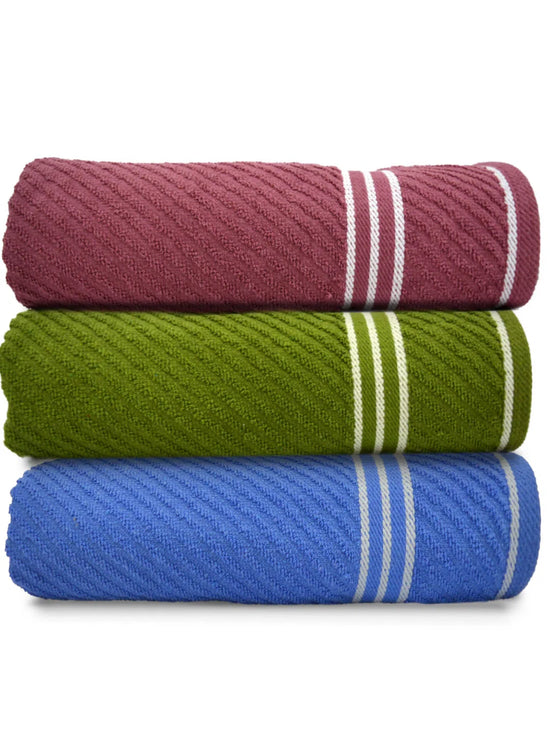 Athom Living Diagonal Stripe Terry Towel Pack of 3-DST-DEF