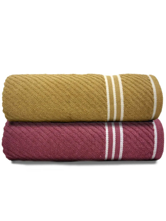 Athom Living Diagonal Stripe Terry Towel Pack of 2-DST-FG