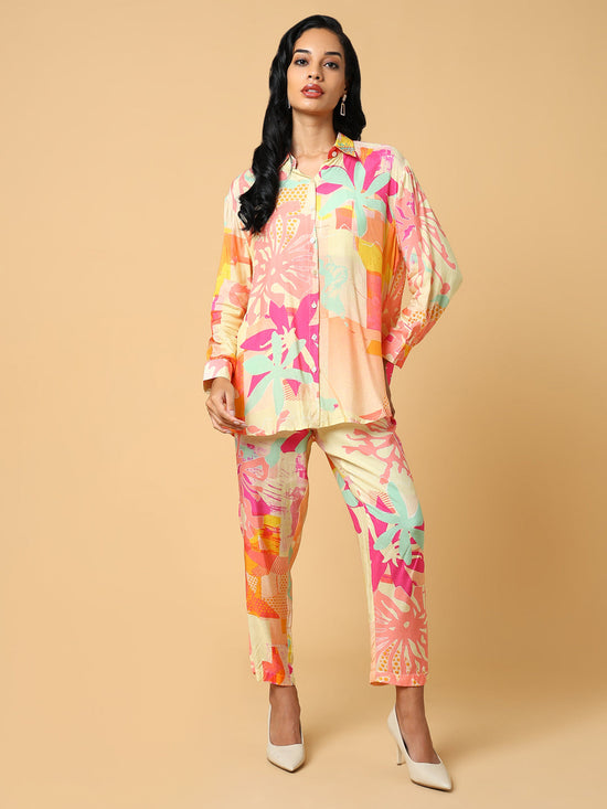 Women Printed Peach Co-Ords Set-DW-5549-Peach