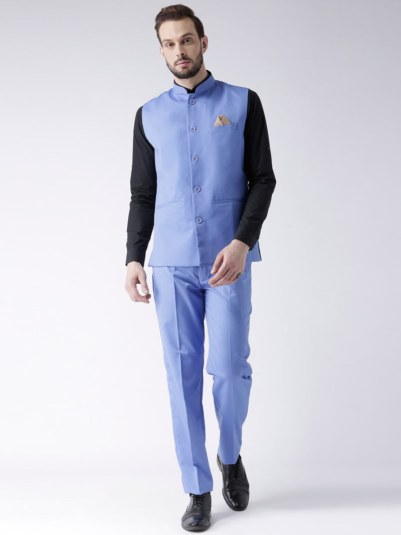 Hangup Men Standard Solid Men's Indian Wear-DarkBlueBasket