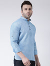 Hangup Men Slim Solid Men's Indian Wear-DarkBlueShortKurta