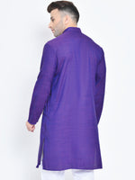 Hangup Men Standard Solid Men's Indian Wear-DarkPurple_OnlyLongKurta